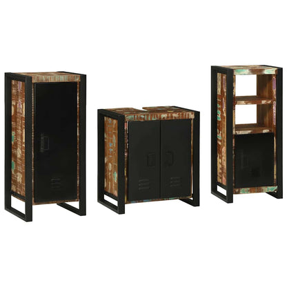 vidaXL Bathroom Furniture Set with Drawer 3 pcs Solid Reclaim Wood