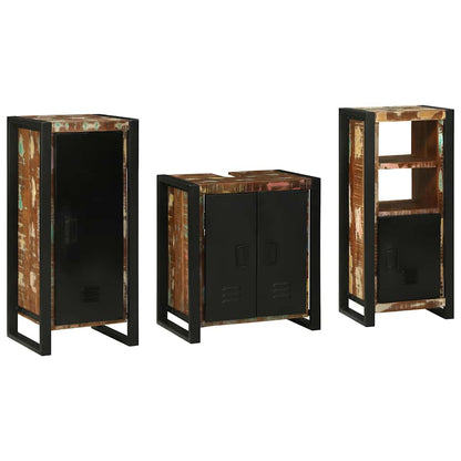 vidaXL Bathroom Furniture Set with Drawer 3 pcs Solid Reclaim Wood
