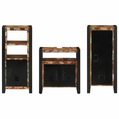 vidaXL Bathroom Furniture Set with Drawer 3 pcs Solid Reclaim Wood