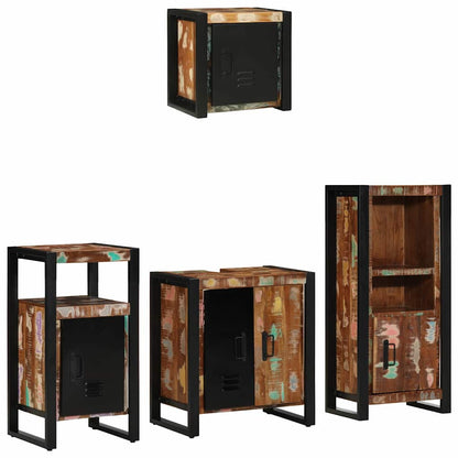 vidaXL Bathroom Furniture Set with Drawer 4 pcs Solid Reclaim Wood