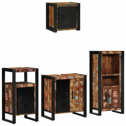 vidaXL Bathroom Furniture Set with Drawer 4 pcs Solid Reclaim Wood