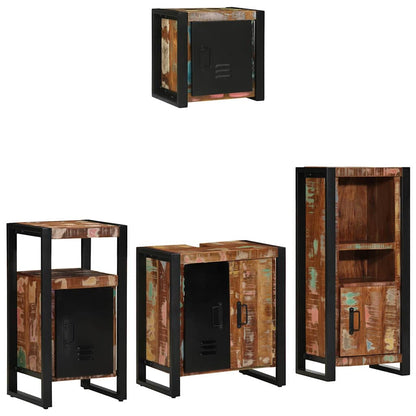 vidaXL Bathroom Furniture Set with Drawer 4 pcs Solid Reclaim Wood