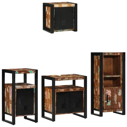 vidaXL Bathroom Furniture Set with Drawer 4 pcs Solid Reclaim Wood