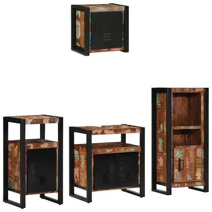 vidaXL Bathroom Furniture Set with Drawer 4 pcs Solid Reclaim Wood