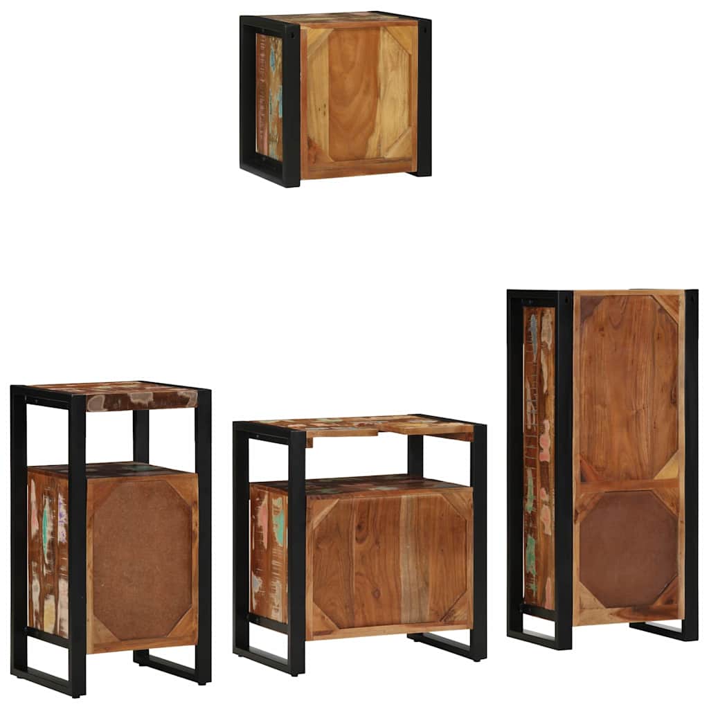 vidaXL Bathroom Furniture Set with Drawer 4 pcs Solid Reclaim Wood
