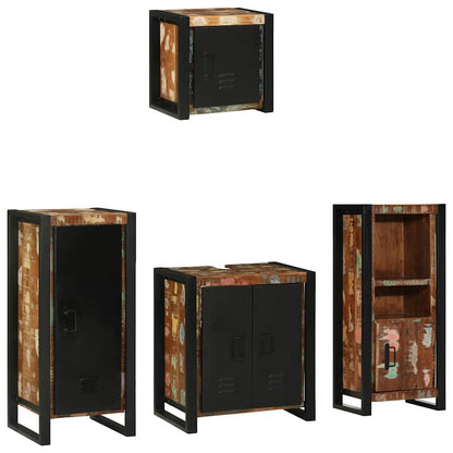 vidaXL Bathroom Furniture Set with Drawer 4 pcs Solid Reclaim Wood