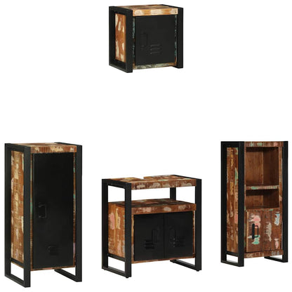 vidaXL Bathroom Furniture Set with Drawer 4 pcs Solid Reclaim Wood