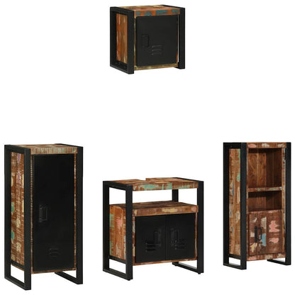 vidaXL Bathroom Furniture Set with Drawer 4 pcs Solid Reclaim Wood