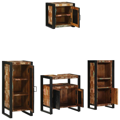vidaXL Bathroom Furniture Set with Drawer 4 pcs Solid Reclaim Wood