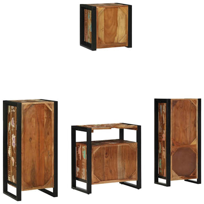 vidaXL Bathroom Furniture Set with Drawer 4 pcs Solid Reclaim Wood