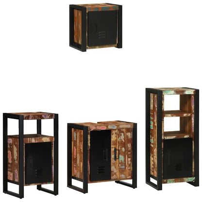 vidaXL Bathroom Furniture Set with Drawer 4 pcs Solid Reclaim Wood
