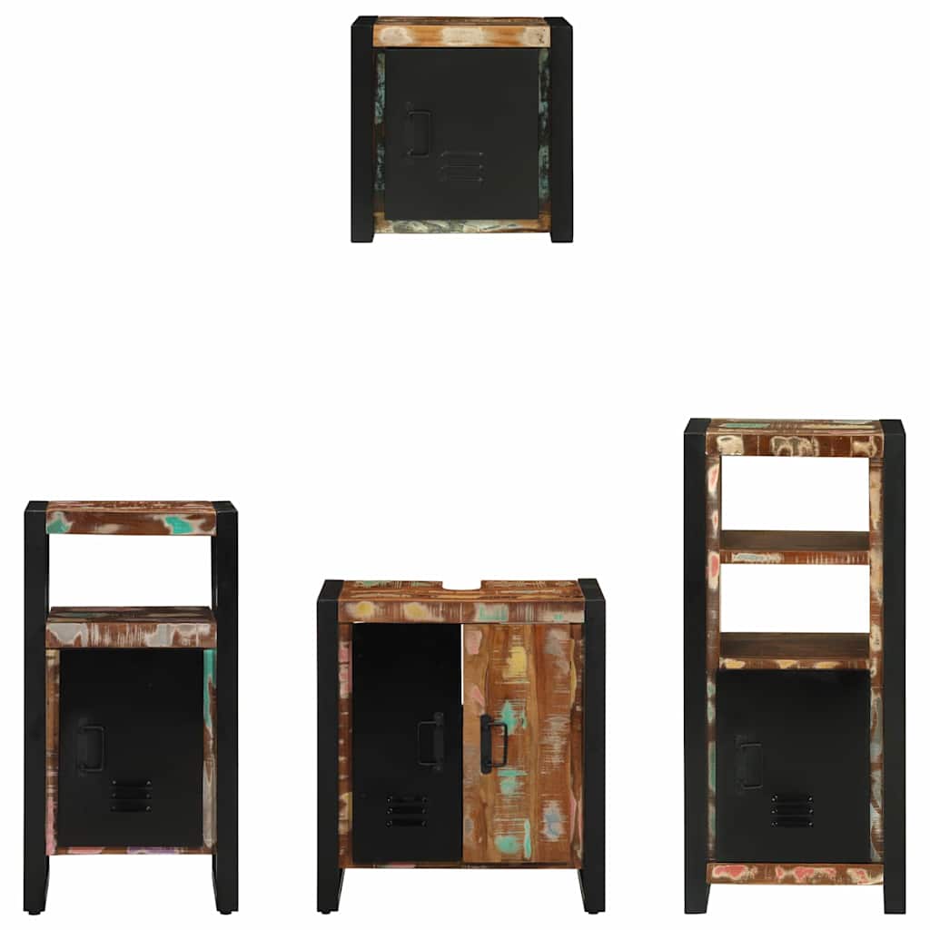 vidaXL Bathroom Furniture Set with Drawer 4 pcs Solid Reclaim Wood