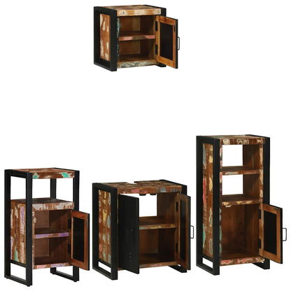 vidaXL Bathroom Furniture Set with Drawer 4 pcs Solid Reclaim Wood