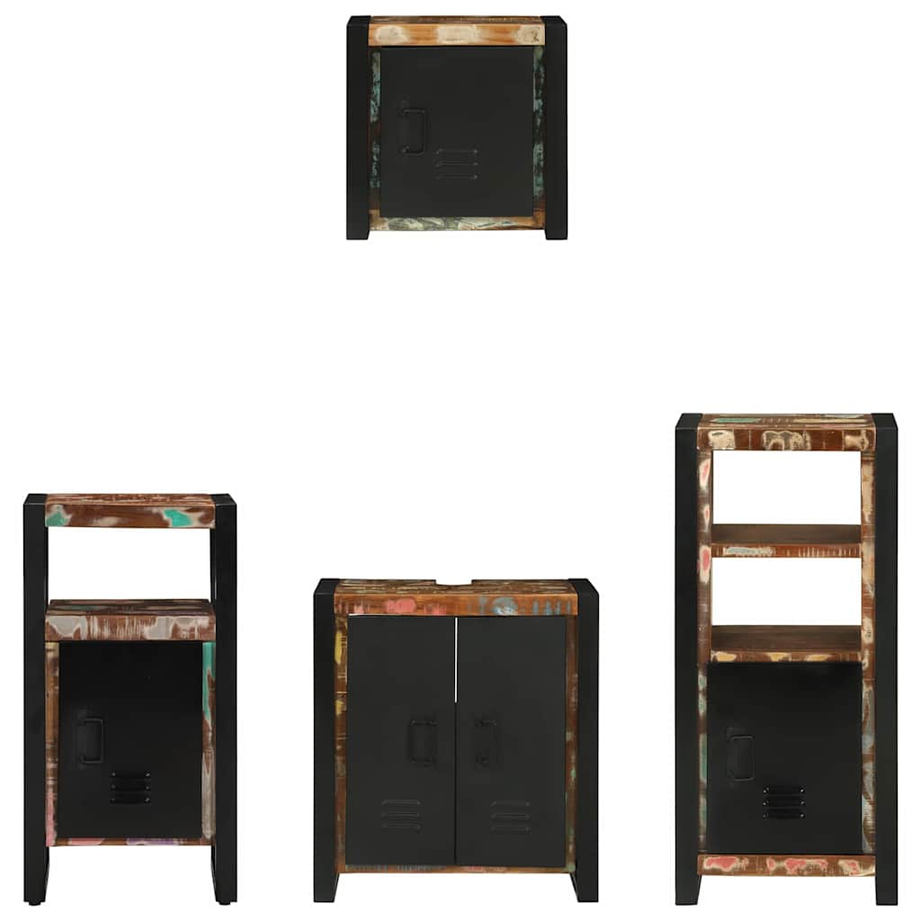 vidaXL Bathroom Furniture Set with Drawer 4 pcs Solid Reclaim Wood