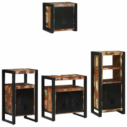 vidaXL Bathroom Furniture Set with Drawer 4 pcs Solid Reclaim Wood