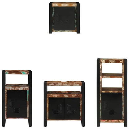 vidaXL Bathroom Furniture Set with Drawer 4 pcs Solid Reclaim Wood