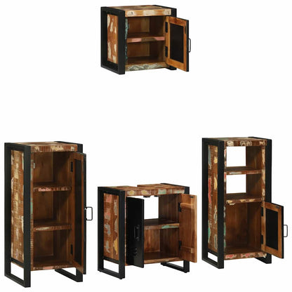 vidaXL Bathroom Furniture Set with Drawer 4 pcs Solid Reclaim Wood