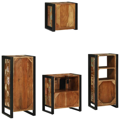 vidaXL Bathroom Furniture Set with Drawer 4 pcs Solid Reclaim Wood