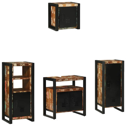 vidaXL Bathroom Furniture Set with Drawer 4 pcs Solid Reclaim Wood