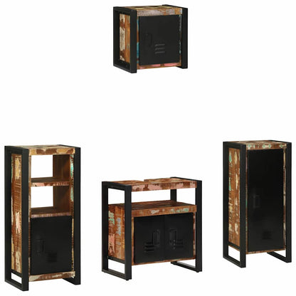 vidaXL Bathroom Furniture Set with Drawer 4 pcs Solid Reclaim Wood