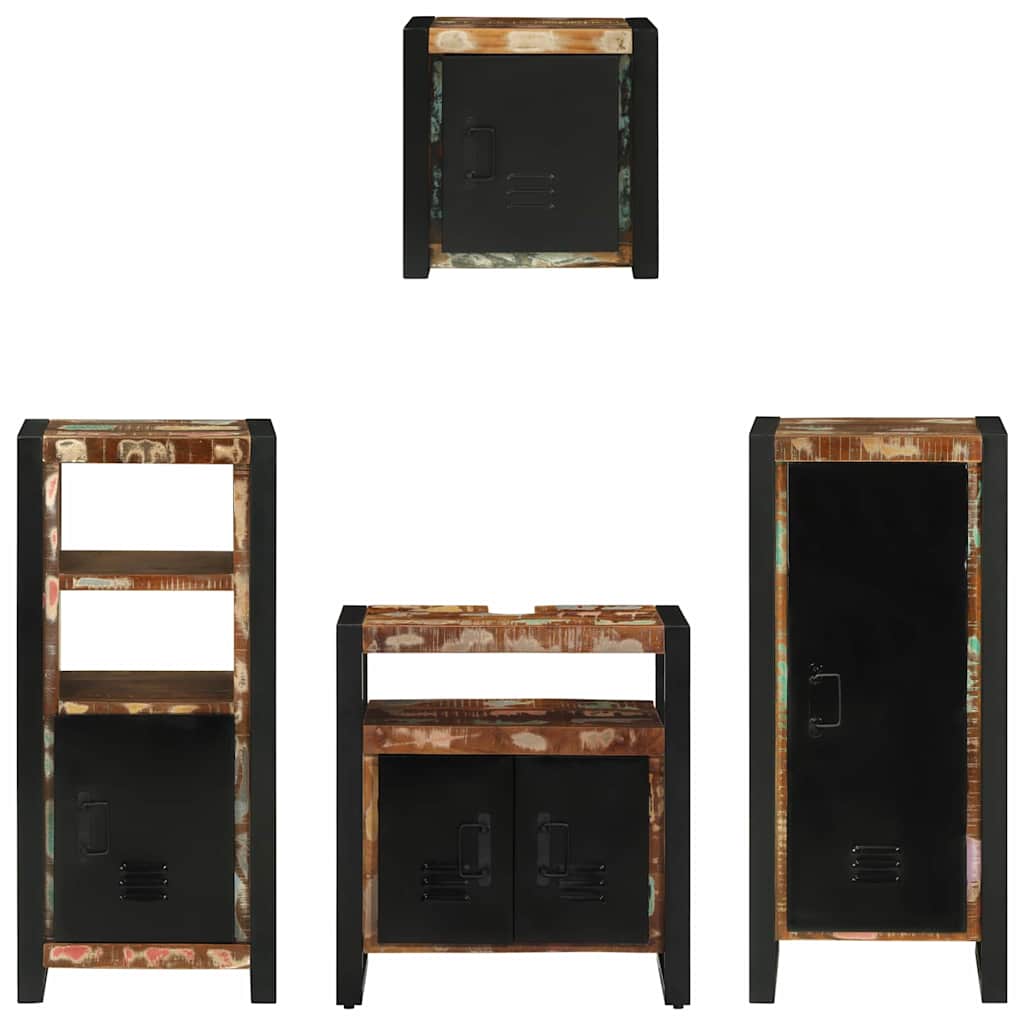 vidaXL Bathroom Furniture Set with Drawer 4 pcs Solid Reclaim Wood