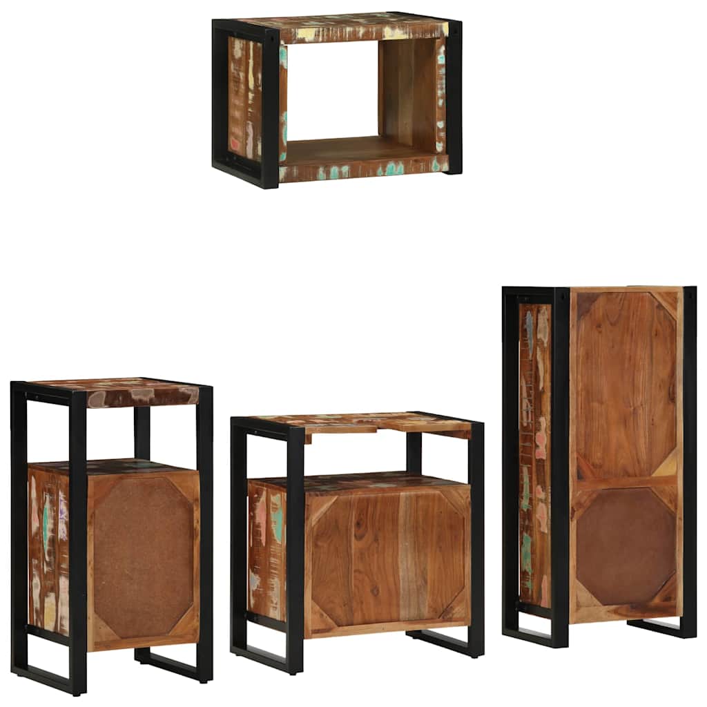 vidaXL Bathroom Furniture Set with Drawer 4 pcs Solid Reclaim Wood