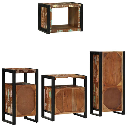 vidaXL Bathroom Furniture Set with Drawer 4 pcs Solid Reclaim Wood