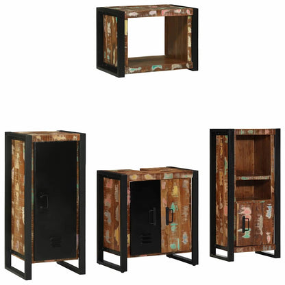 vidaXL Bathroom Furniture Set with Drawer 4 pcs Solid Reclaim Wood