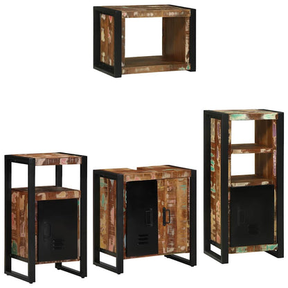 vidaXL Bathroom Furniture Set with Drawer 4 pcs Solid Reclaim Wood