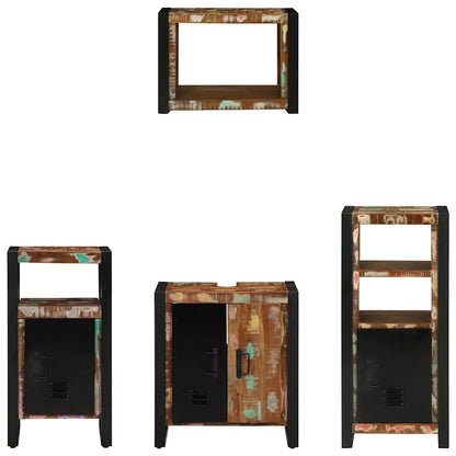 vidaXL Bathroom Furniture Set with Drawer 4 pcs Solid Reclaim Wood