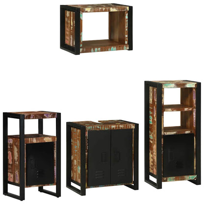 vidaXL Bathroom Furniture Set with Drawer 4 pcs Solid Reclaim Wood