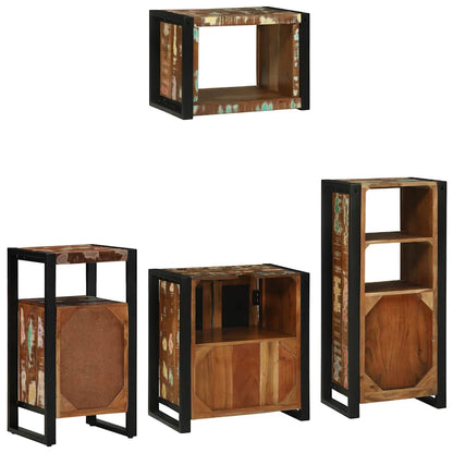 vidaXL Bathroom Furniture Set with Drawer 4 pcs Solid Reclaim Wood