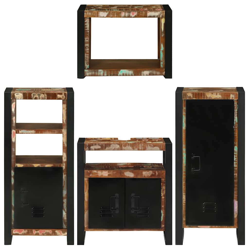 vidaXL Bathroom Furniture Set 4 pcs Multicolour Solid Reclaimed Wood