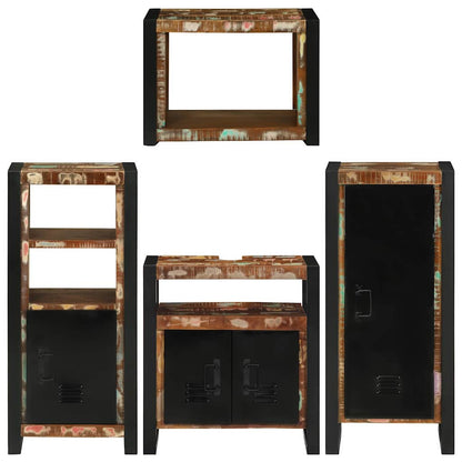 vidaXL Bathroom Furniture Set 4 pcs Multicolour Solid Reclaimed Wood