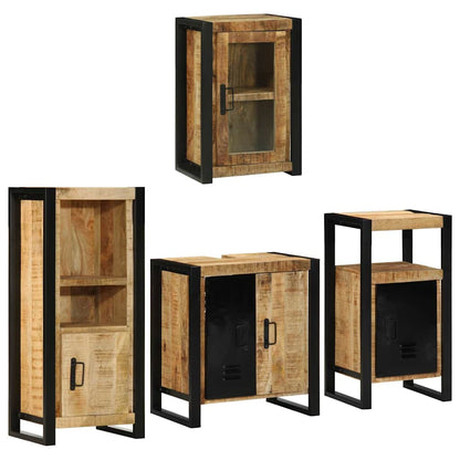 vidaXL Bathroom Furniture Set 4 pcs Brown Soild Mango Wood