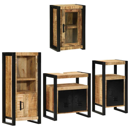 vidaXL Bathroom Furniture Set 4 pcs Brown Soild Mango Wood