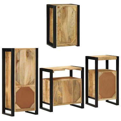 vidaXL Bathroom Furniture Set 4 pcs Brown Soild Mango Wood