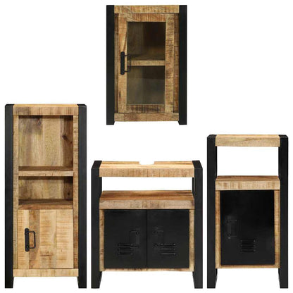 vidaXL Bathroom Furniture Set 4 pcs Brown Soild Mango Wood