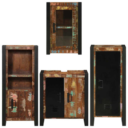 vidaXL Bathroom Furniture Set 4 pcs Multicolour Solid Reclaimed Wood