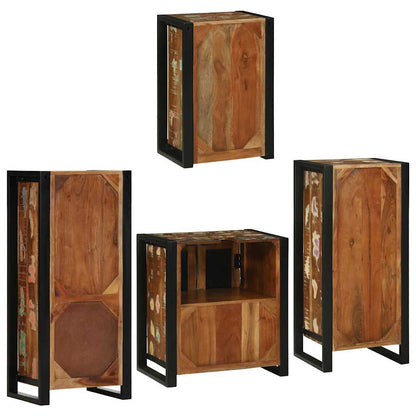 vidaXL Bathroom Furniture Set 4 pcs Multicolour Solid Reclaimed Wood