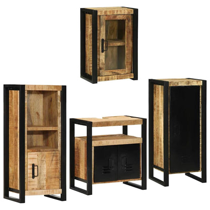 vidaXL Bathroom Furniture Set 4 pcs Brown Soild Mango Wood