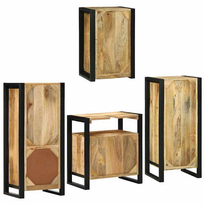 vidaXL Bathroom Furniture Set 4 pcs Brown Soild Mango Wood