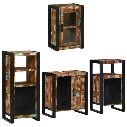 vidaXL Bathroom Furniture Set 4 pcs Multicolour Solid Reclaimed Wood