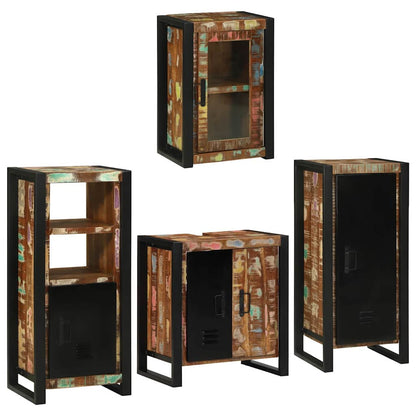 vidaXL Bathroom Furniture Set 4 pcs Multicolour Solid Reclaimed Wood