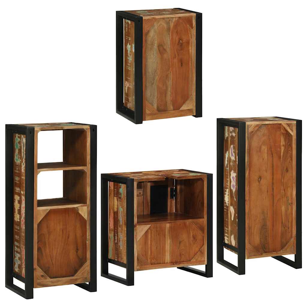 vidaXL Bathroom Furniture Set 4 pcs Multicolour Solid Reclaimed Wood