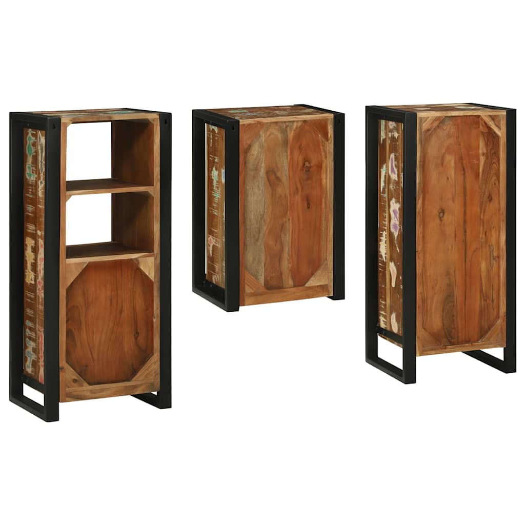 vidaXL Bathroom Furniture Set 3 pcs Multicolour Solid Reclaimed Wood