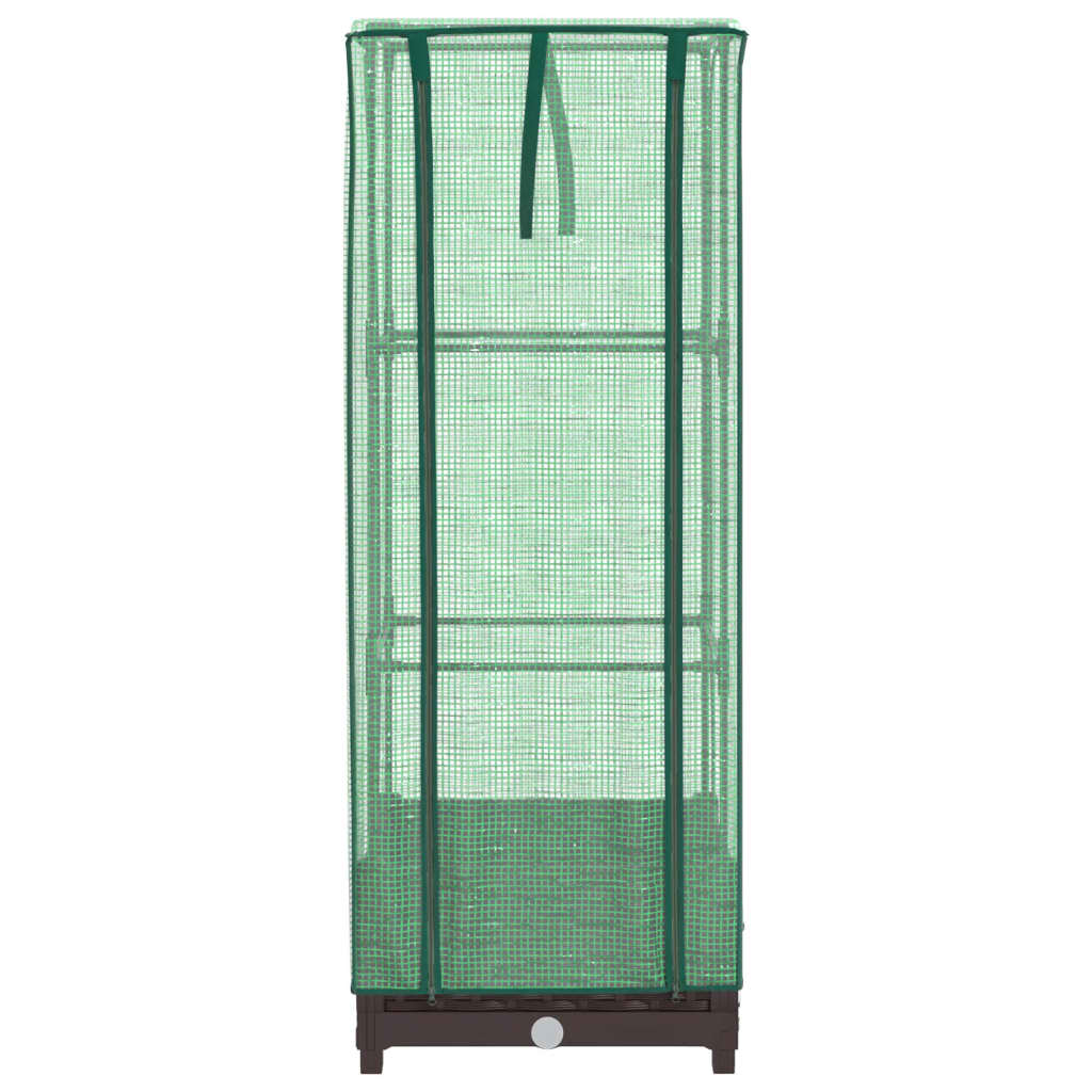 vidaXL Raised Bed with Greenhouse Cover Rattan Look 40x40x123 cm