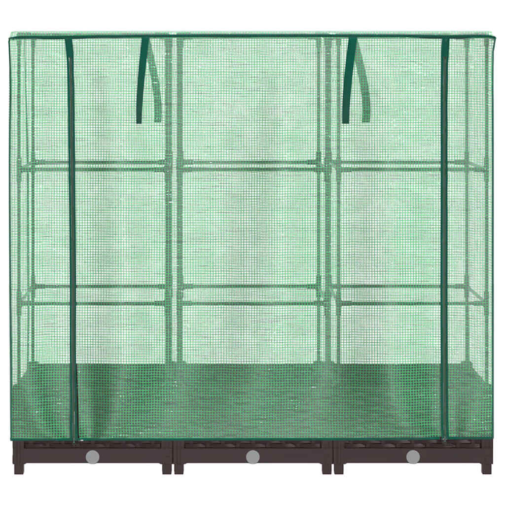 vidaXL Raised Bed with Greenhouse Cover Rattan Look 120x40x123 cm