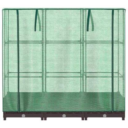 vidaXL Raised Bed with Greenhouse Cover Rattan Look 120x40x123 cm
