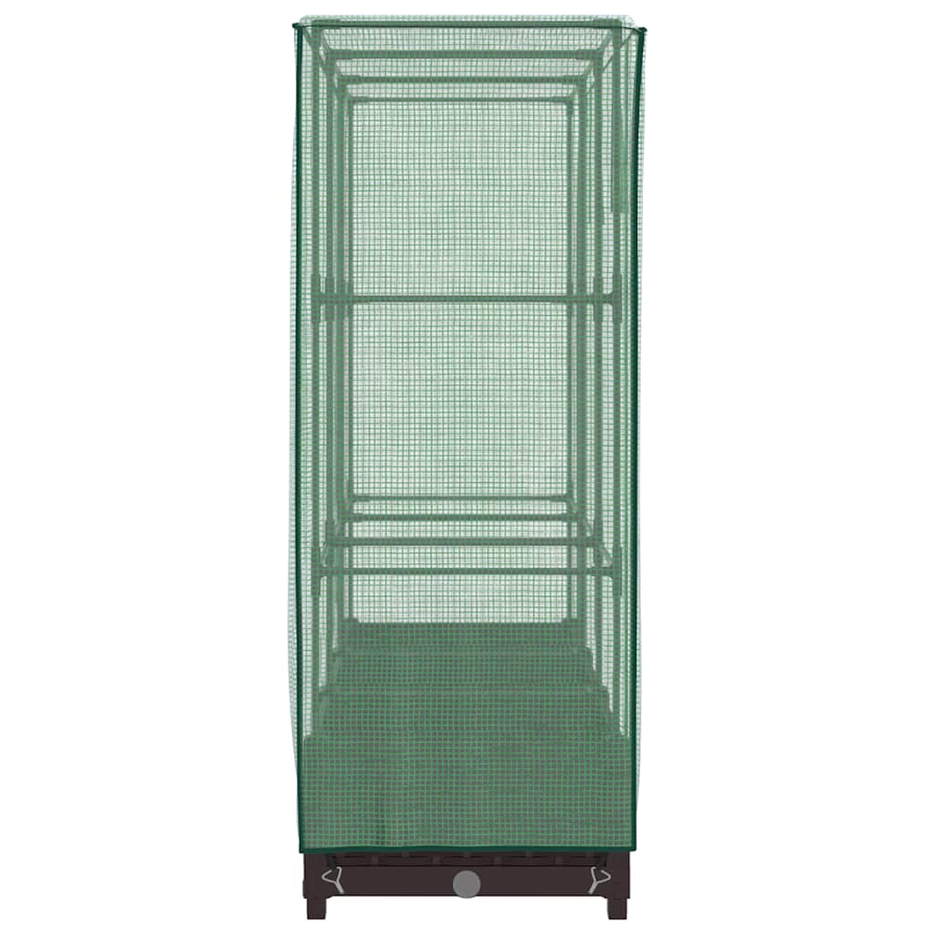 vidaXL Raised Bed with Greenhouse Cover Rattan Look 120x40x123 cm